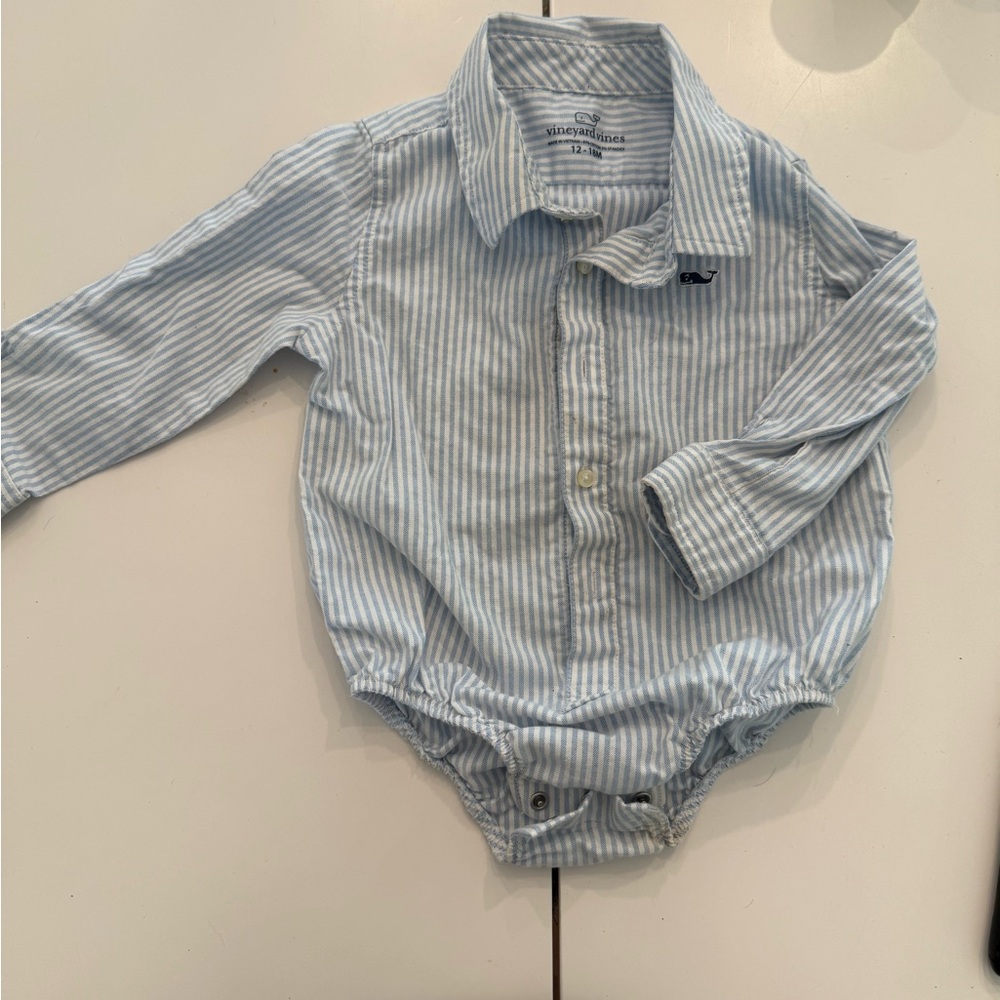 Vineyard Vines Blue Striped Button Down Shirt for Kids